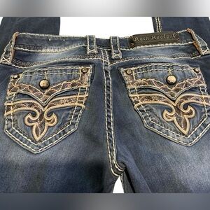 Rock Revival Arisa Skinny Jeans Size 27 Bling Distressed Embellished Stretch